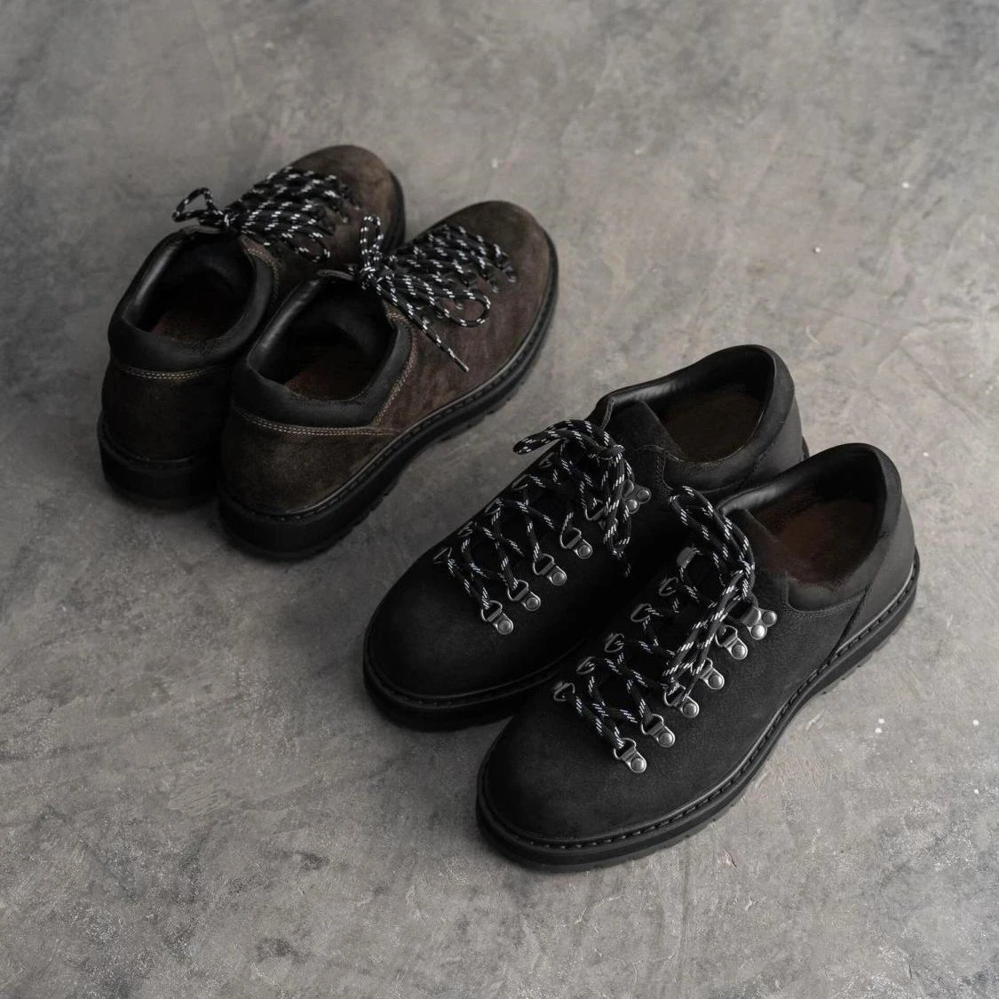 Unbranded Leather Shoes Low-Top Lace-Up with Metal D-Ring Eyelets and Lug Sole image 3