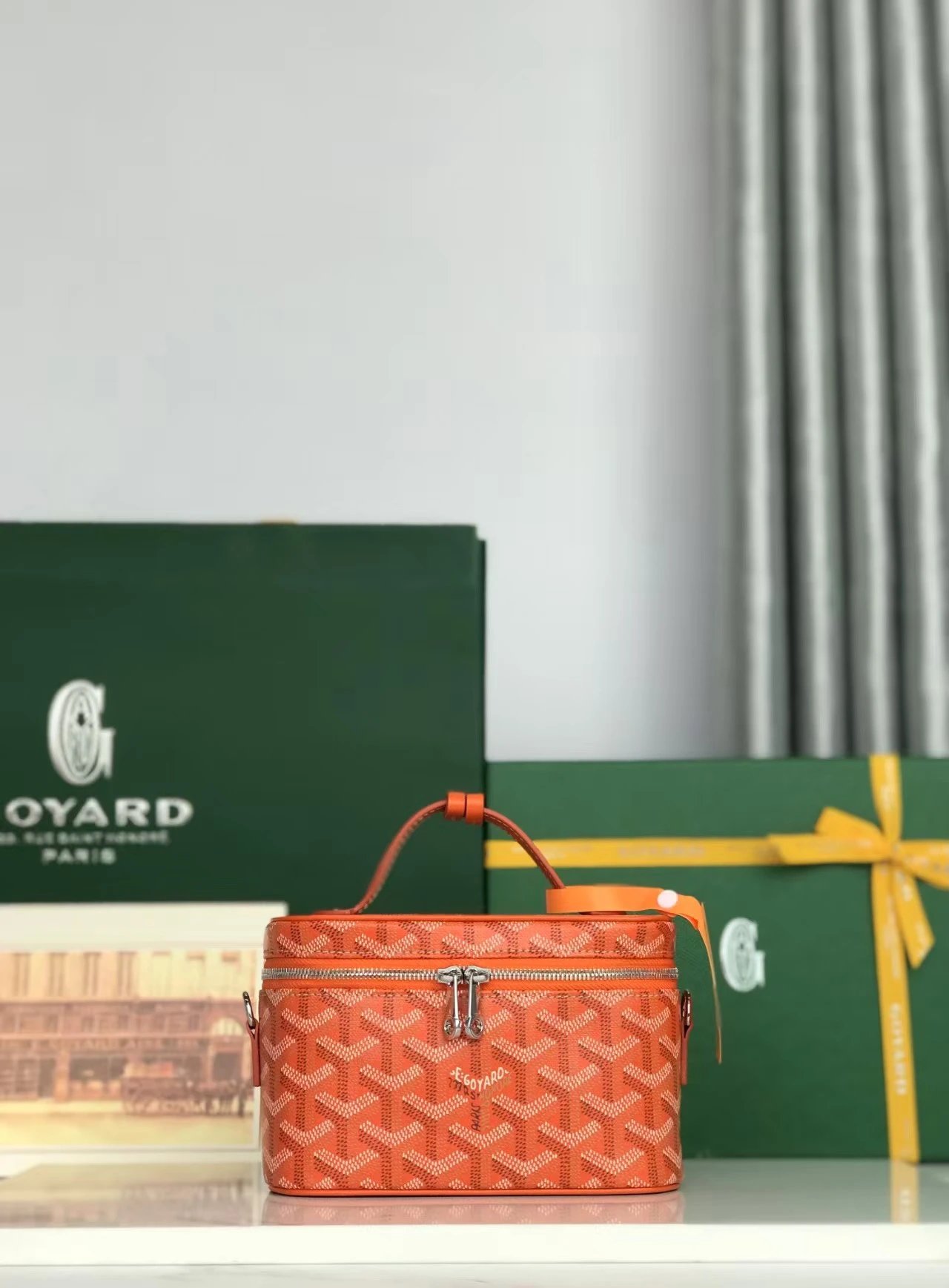 Goyard Crossbody Bags Monogram Zip Cosmetic Case — Orange