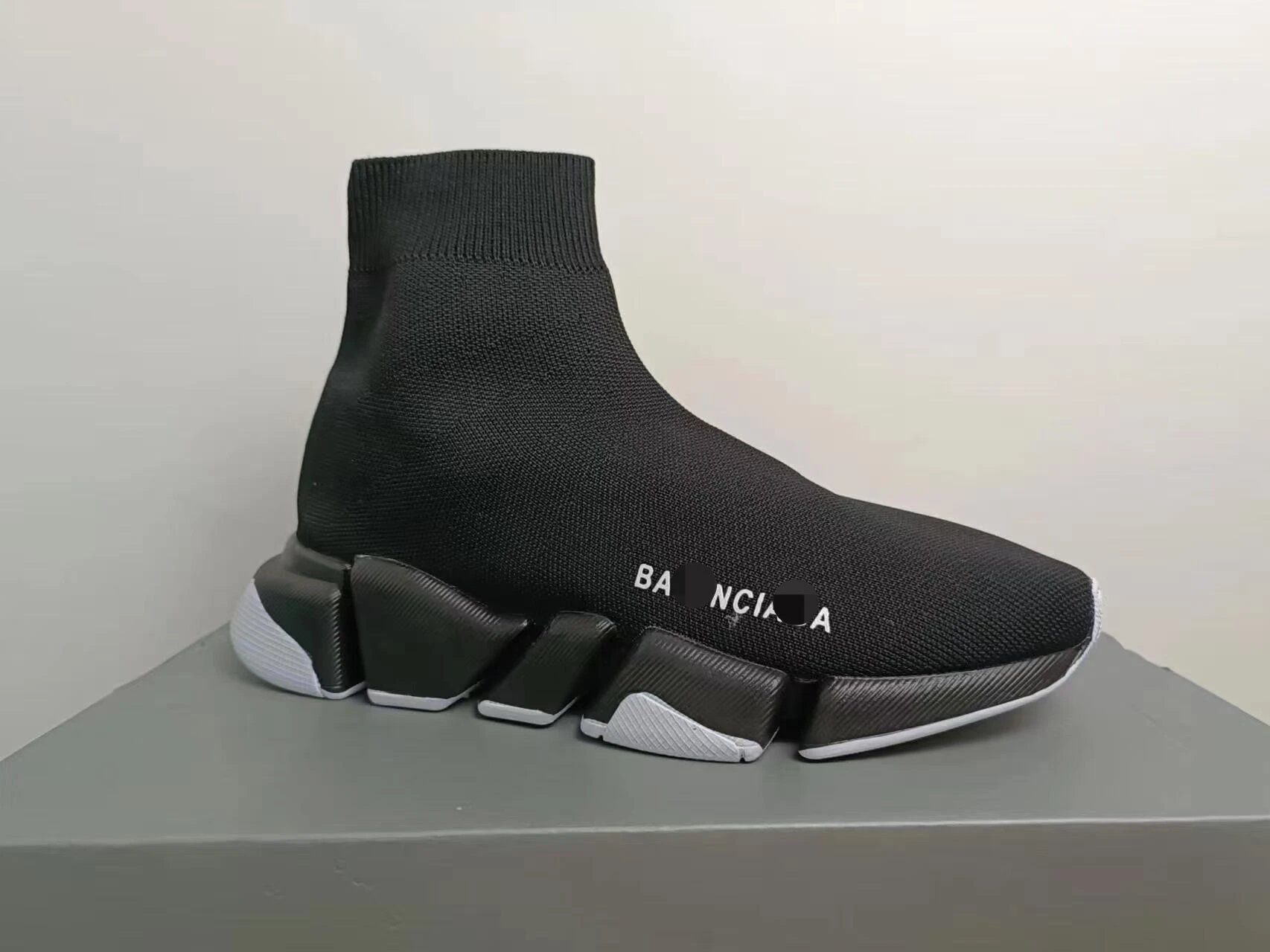 Balenciaga Sneakers High-Top Knit Sock with Chunky Segmented Sole — 10