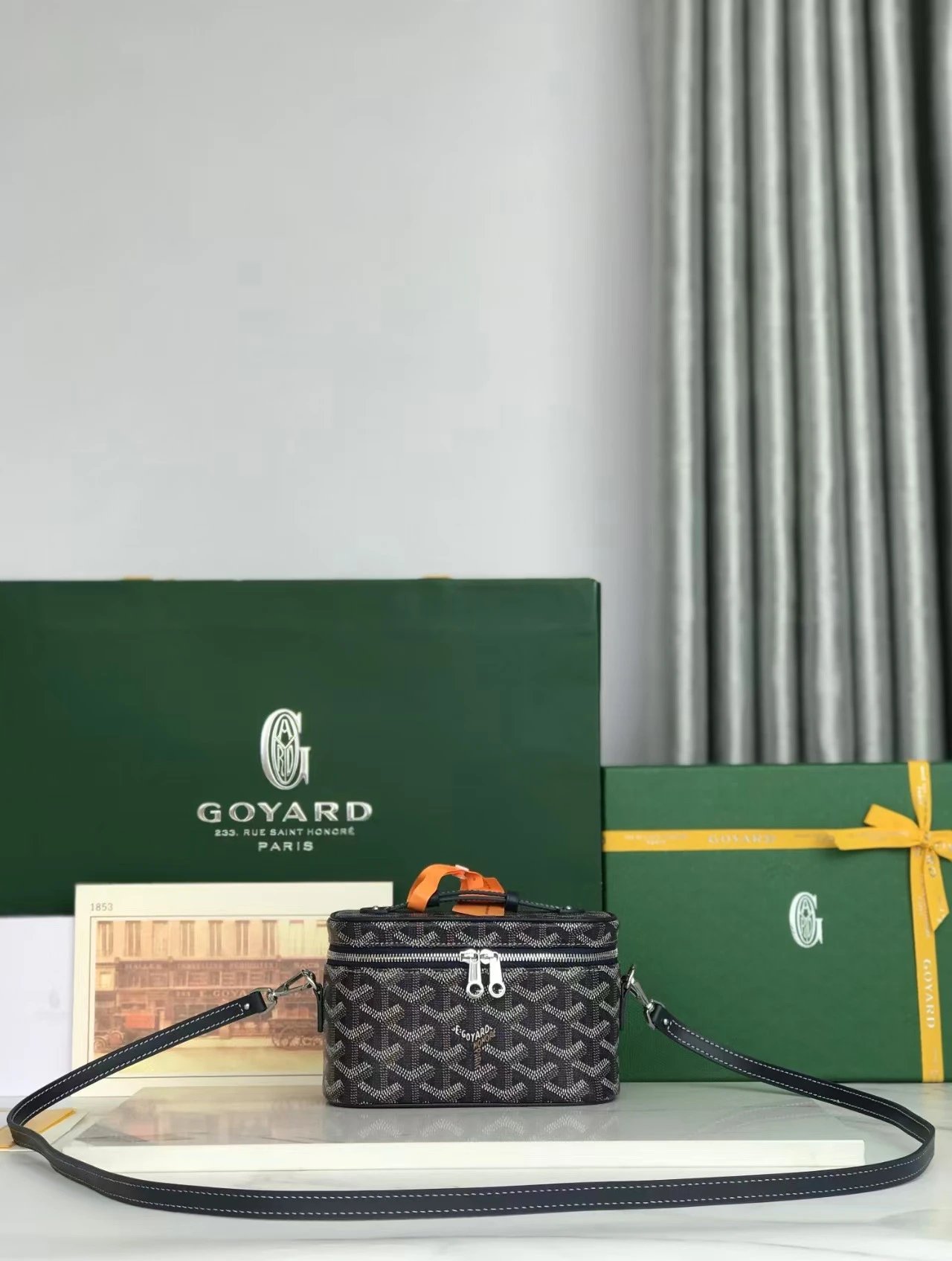 Goyard Crossbody Bags Monogram Zip Cosmetic Case — Dark blue