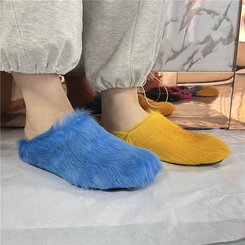 Unbranded Slippers Faux Fur Closed-Toe Mule image 4