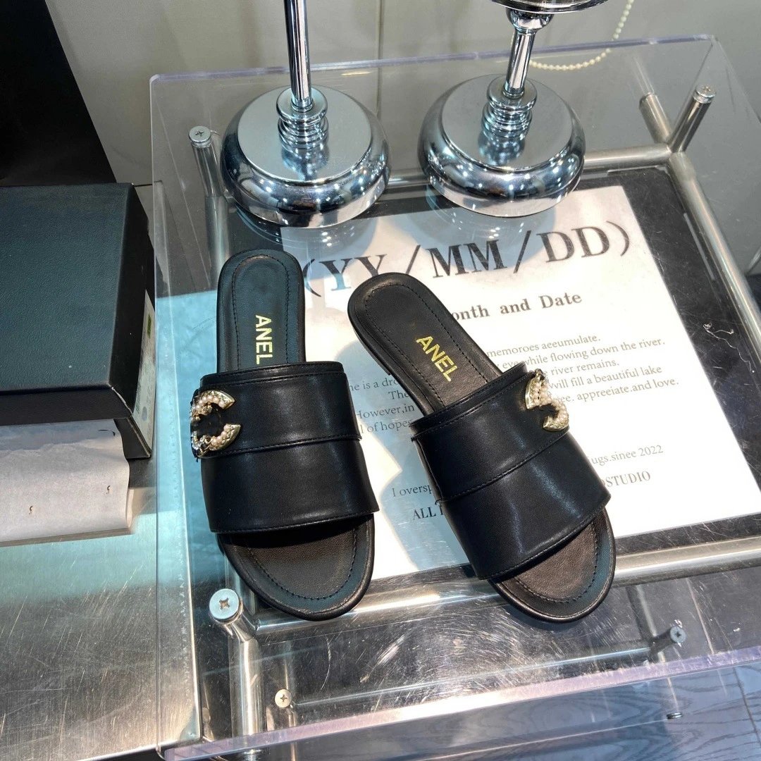 Unbranded Slippers Open-Toe Double-Strap Slides with Rhinestone Buckle image 4