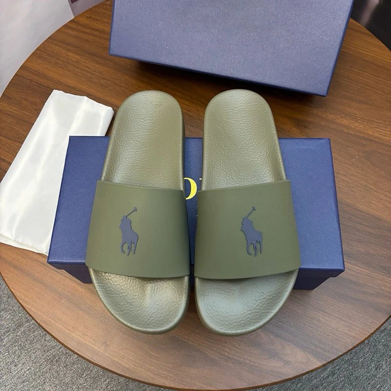 Polo Ralph Lauren Slippers Player Logo Slide — dark green blue