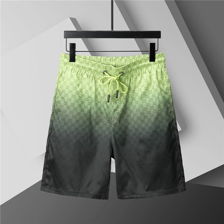 Dior Swimwear Elastic Drawstring Logo-Print Swim Shorts — 3824 green black