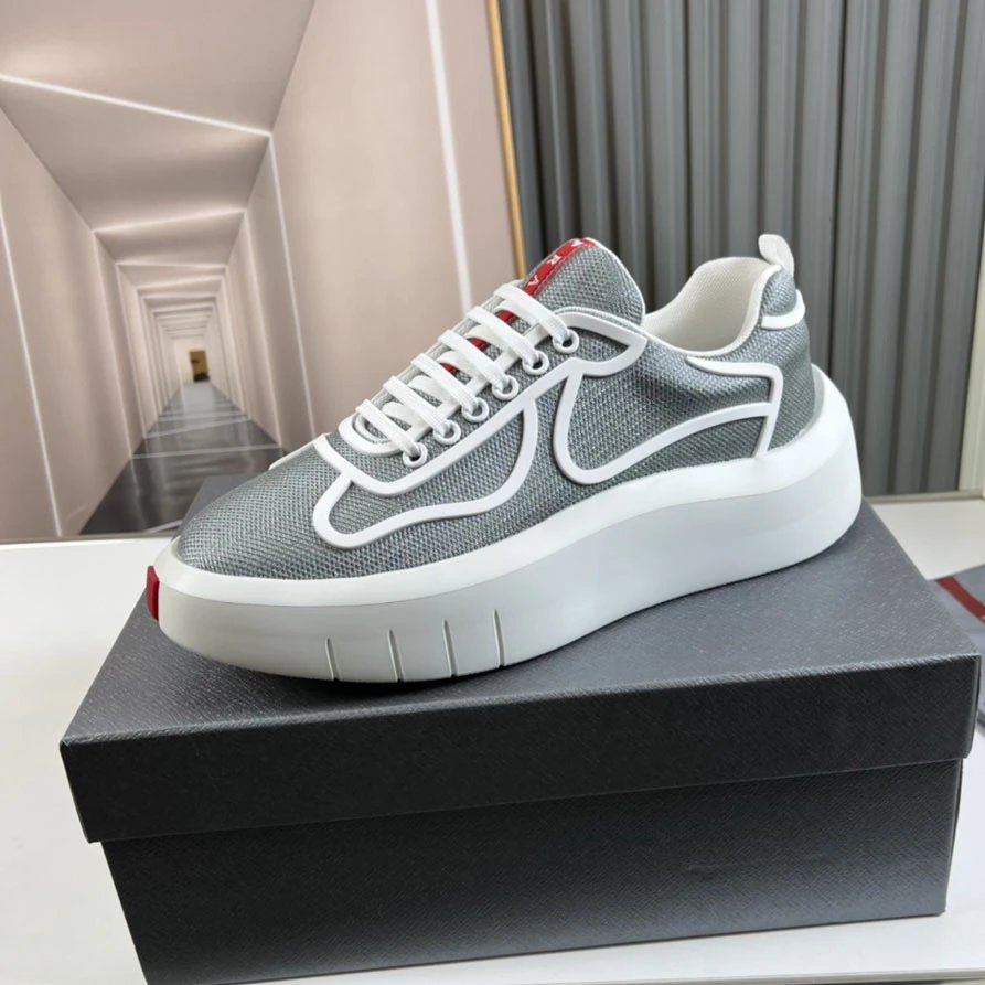 Unbranded Sneakers Mesh lace-up with chunky platform soles — gray