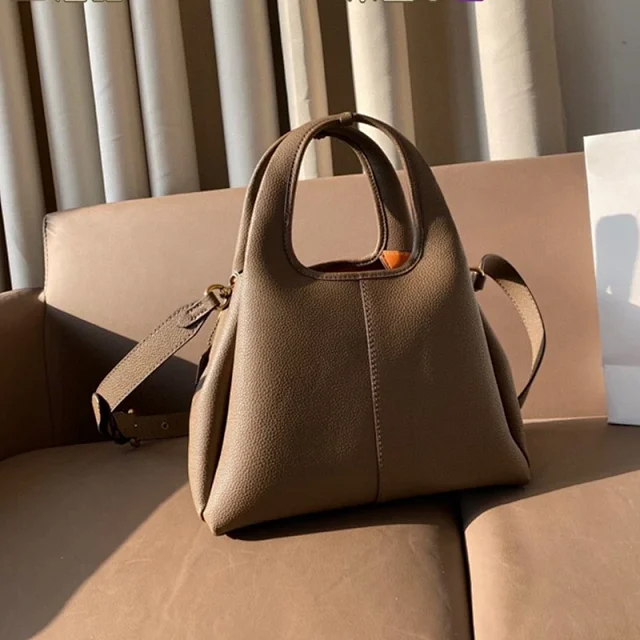 Unbranded Handbags Pebbled Top-Handle Bag with Detachable Shoulder Strap product detail image 4