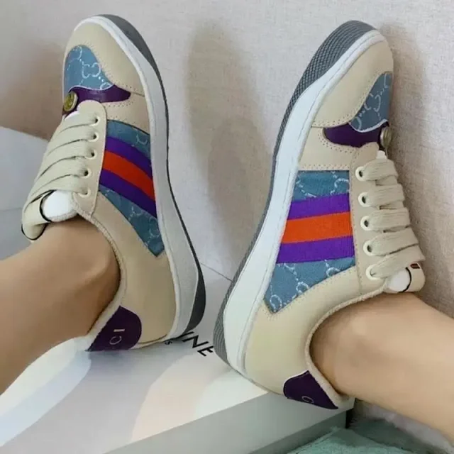 Gucci Sneakers Screener low-top lace-up with Web stripes and GG pattern panels product detail image 9