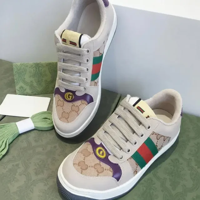 Gucci Sneakers Screener low-top lace-up with Web stripes and GG pattern panels product detail image 14