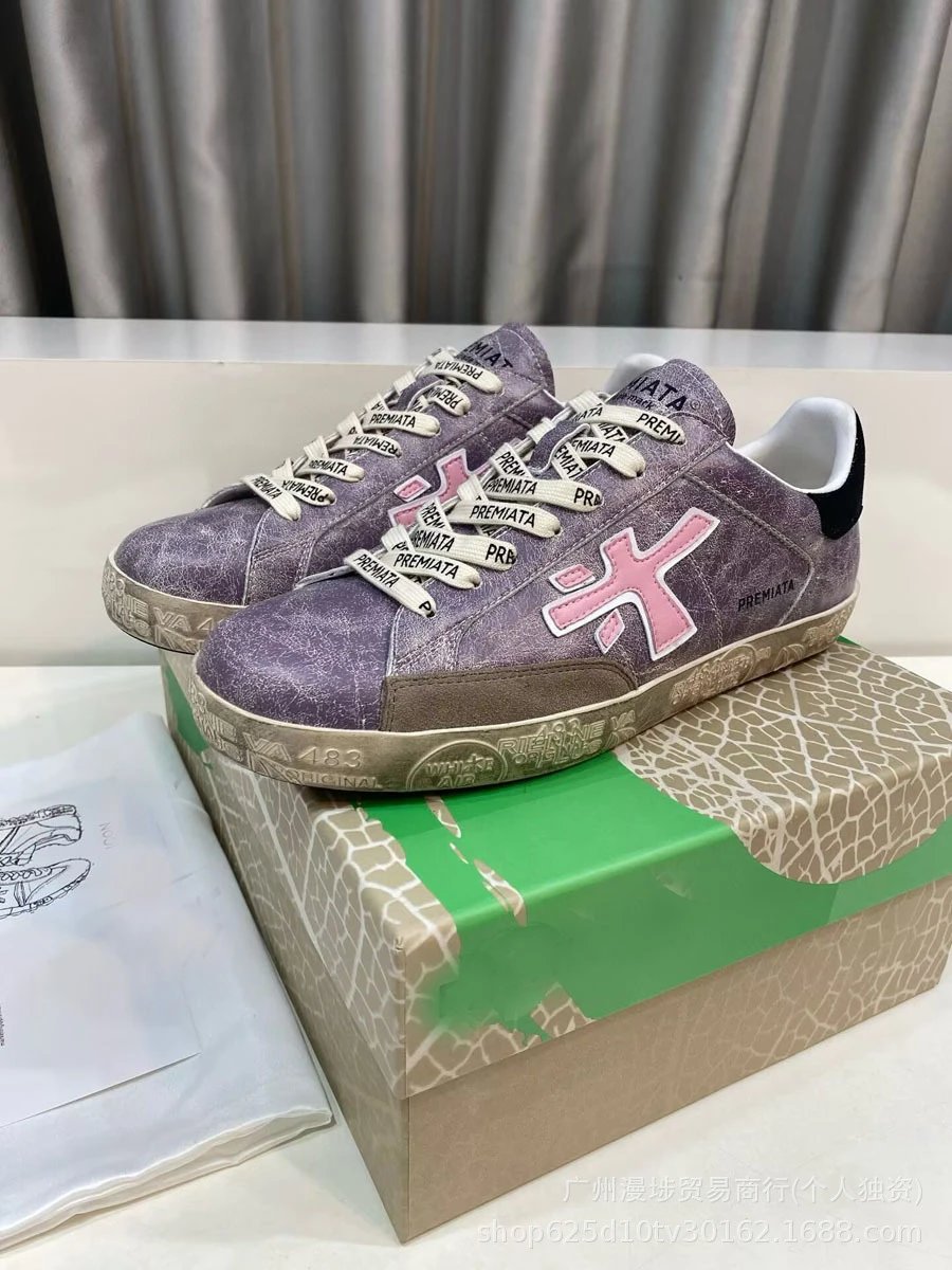 Premiata Sneakers Low-Top Lace-Up with Contrast Logo Appliqué — Figure 17