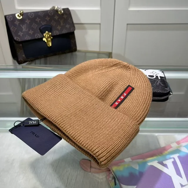 Prada Hats Ribbed Cuffed Knit Beanie product detail image 11