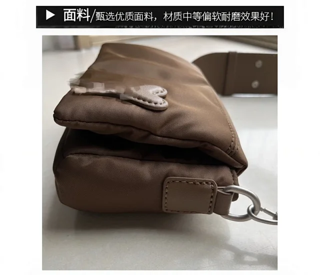 AMI Paris Crossbody Bags Nylon bag with heart patch and wide adjustable strap product detail image 10