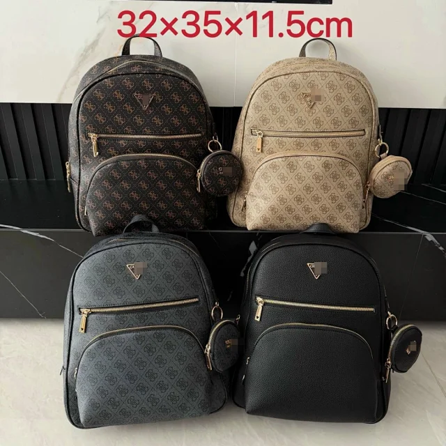 GUESS Backpacks Monogram backpack with detachable round pouch product detail image 1