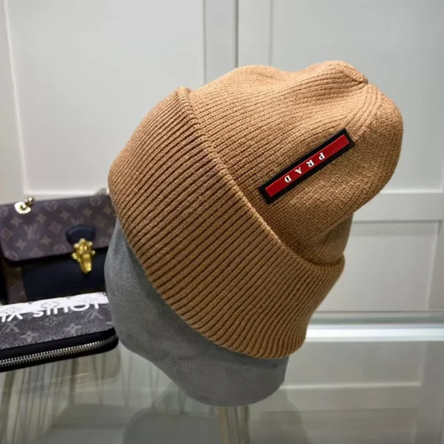 Prada Hats Ribbed Cuffed Knit Beanie product detail image 5