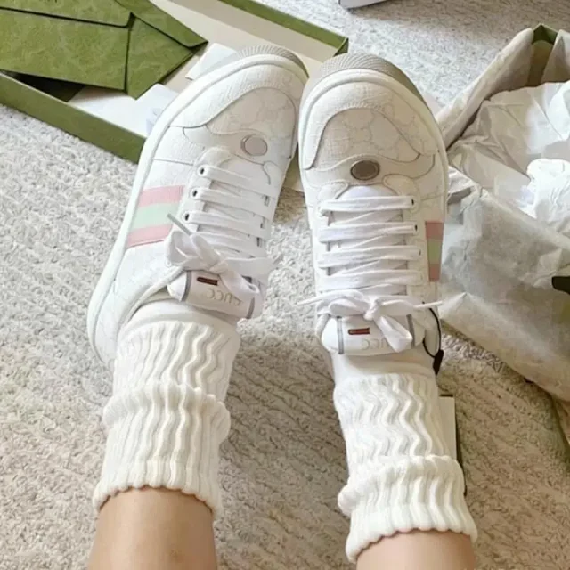 Gucci Sneakers Screener low-top lace-up with Web stripes and GG pattern panels product detail image 8