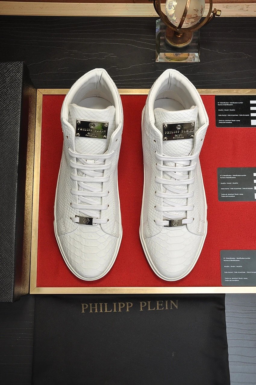 Philipp Plein Sneakers High-Top Snake-Embossed Skull — 1