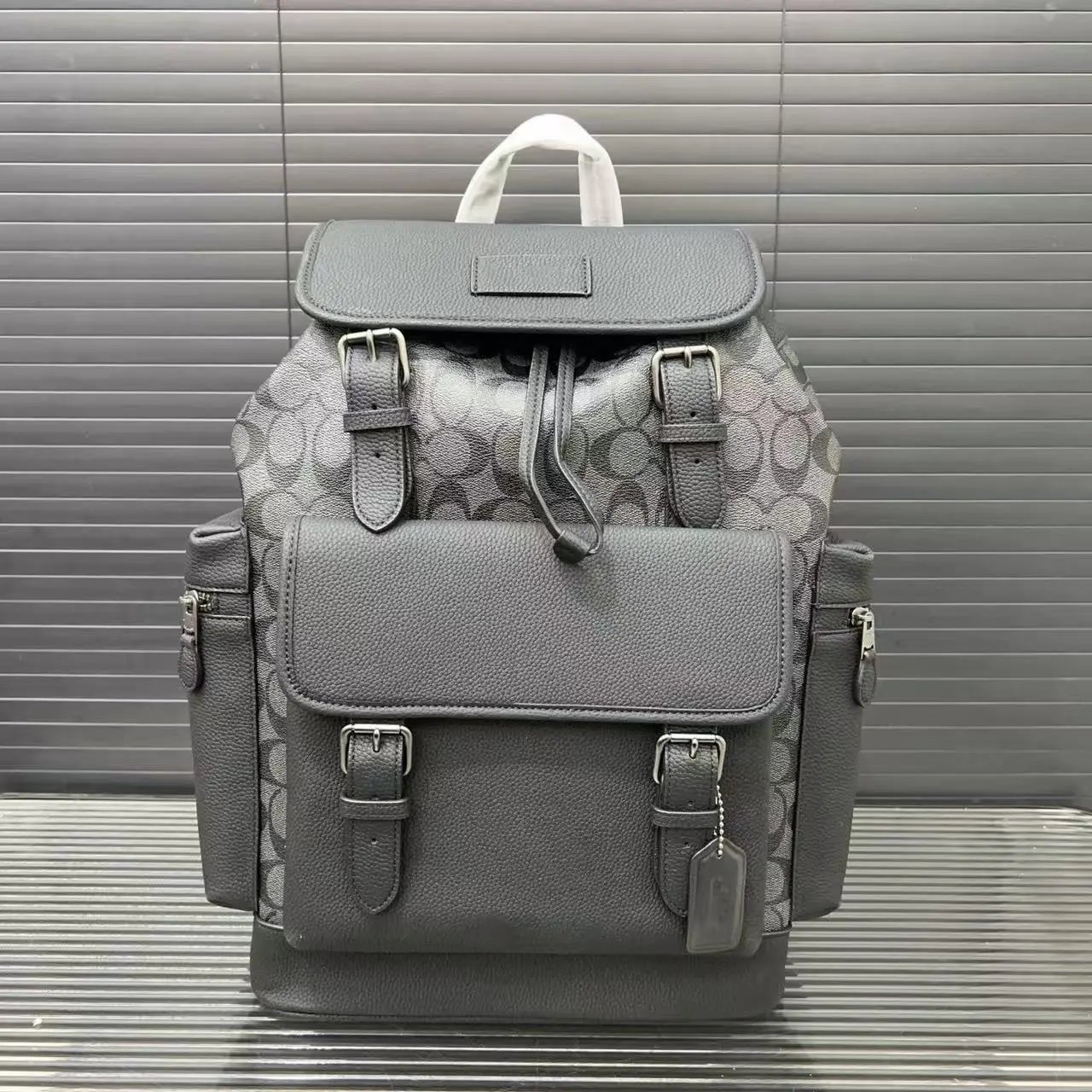 Coach Backpacks Flap backpack with buckle straps and front pocket — Style 8