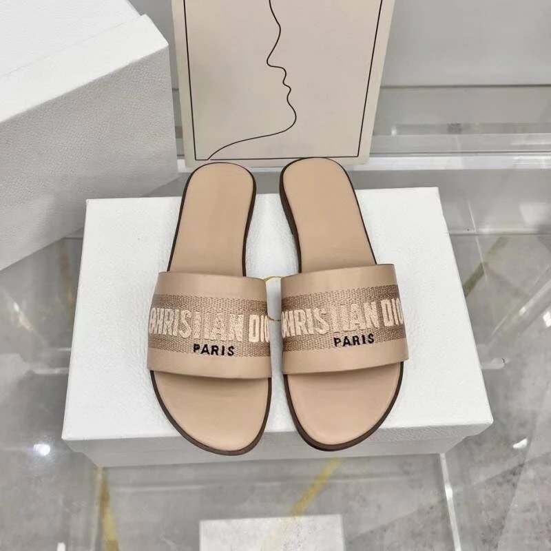 Christian Dior Sandals Flat slide with embroidered logo strap image 4