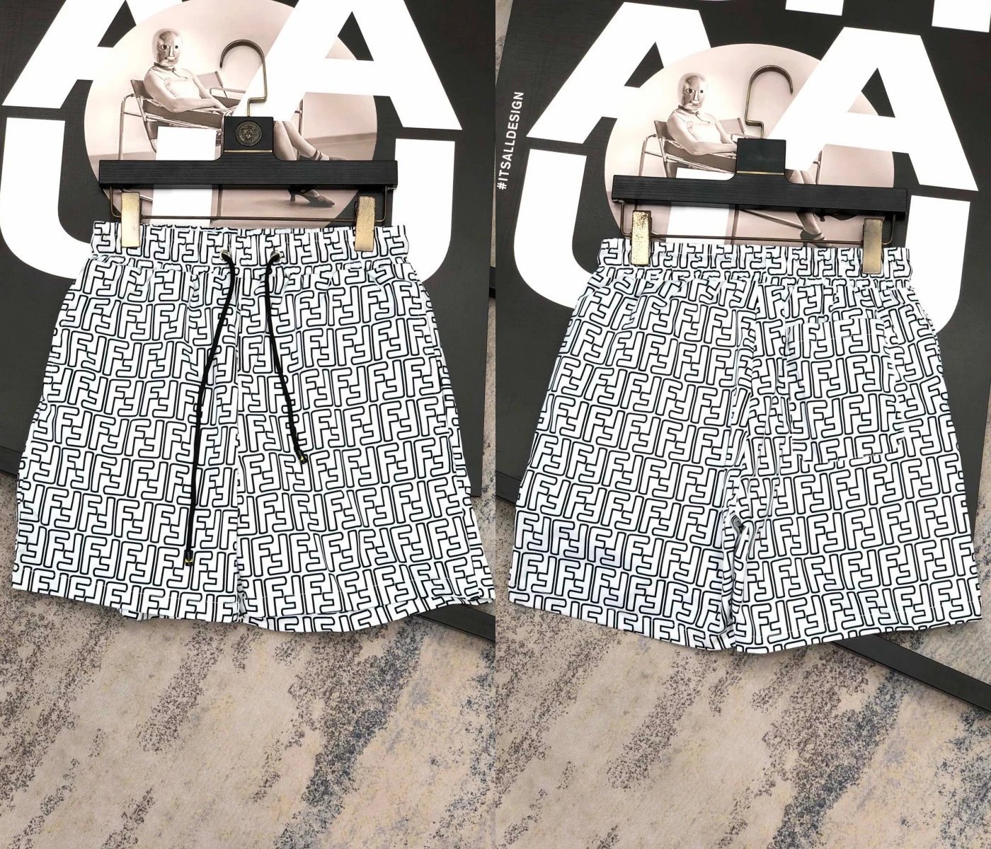 Fendi Swimwear FF monogram swim shorts — 315 white