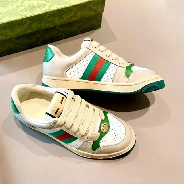 Gucci Sneakers Screener low-top lace-up with Web stripes and GG pattern panels product detail image 3