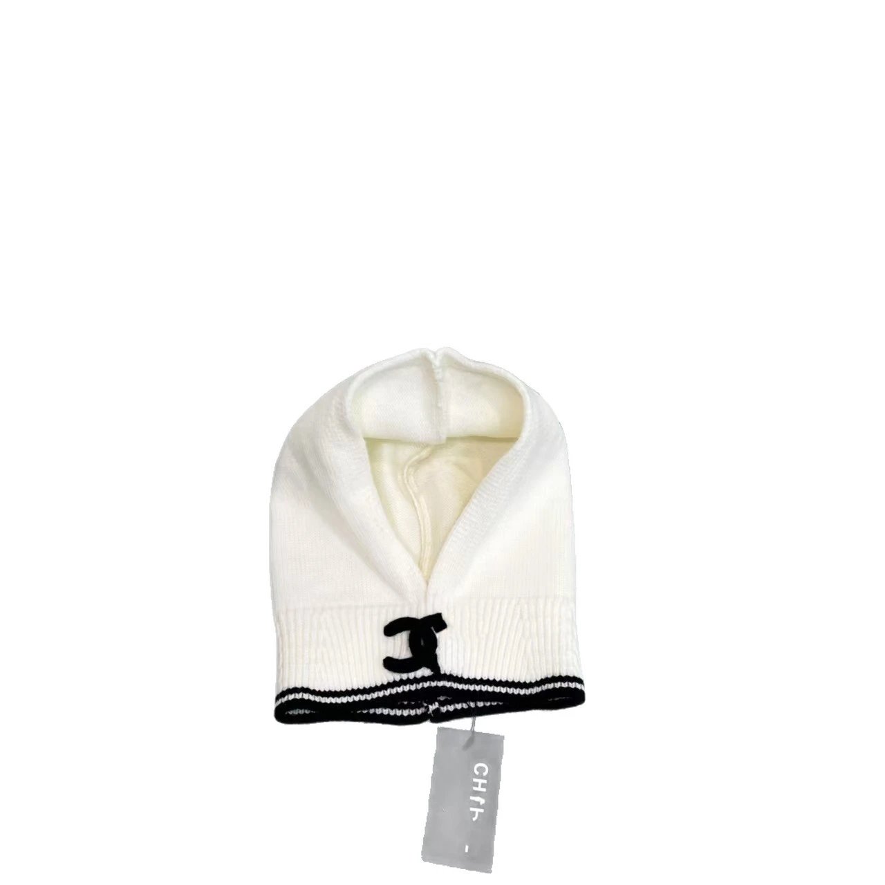 Chanel Hats Ribbed Knit Hood Hat with Contrast Trim image 3