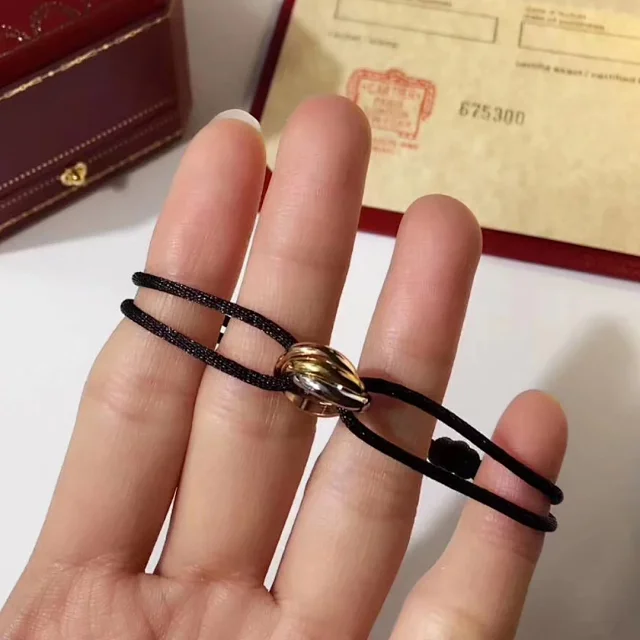 Unbranded Jewelry Adjustable Cord Bracelet with Three Interlocking Rings product detail image 7