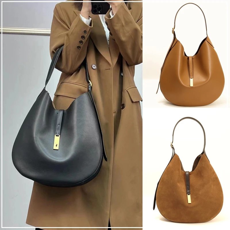Ralph Lauren Shoulder Bags Crescent Hobo Bag with Gold Logo Plaque image 2