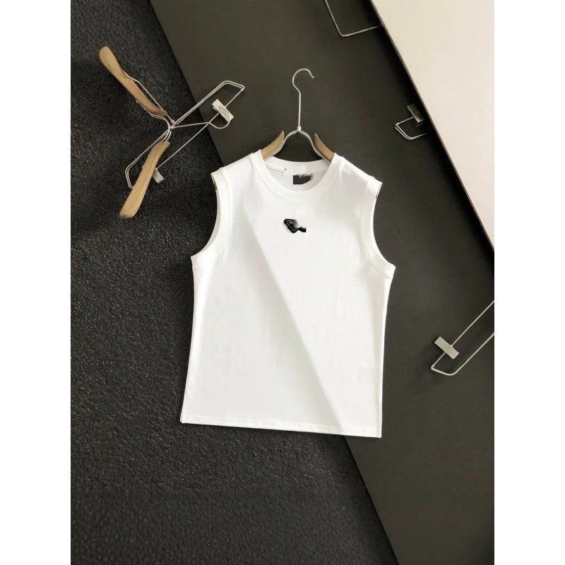 Prada T-Shirts Sleeveless crewneck T-shirt with triangle logo plaque image 5