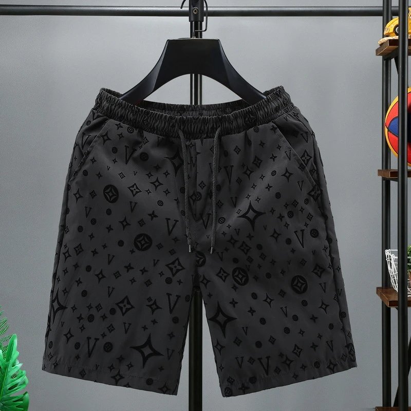 Versace Shorts Elastic-waist drawstring all-over logo-print — 6 K221V letter