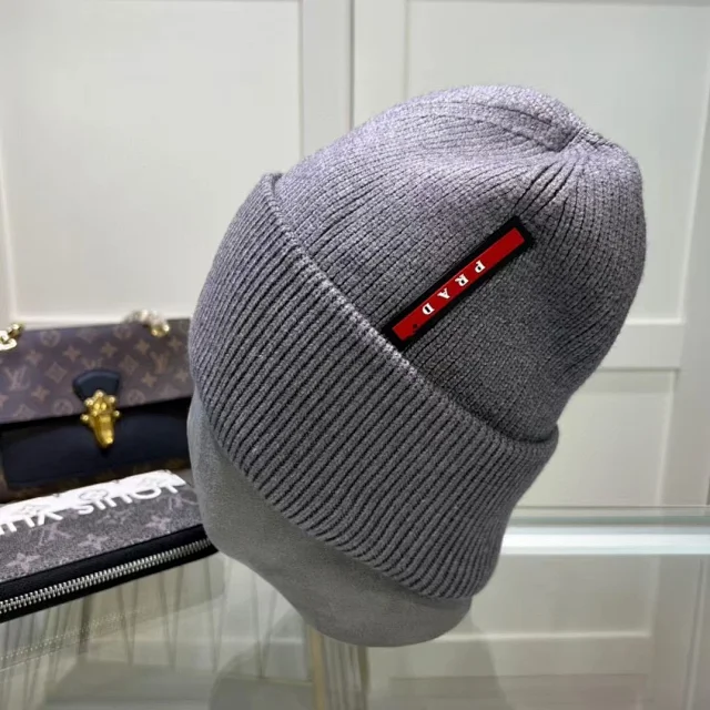 Prada Hats Ribbed Cuffed Knit Beanie product detail image 8