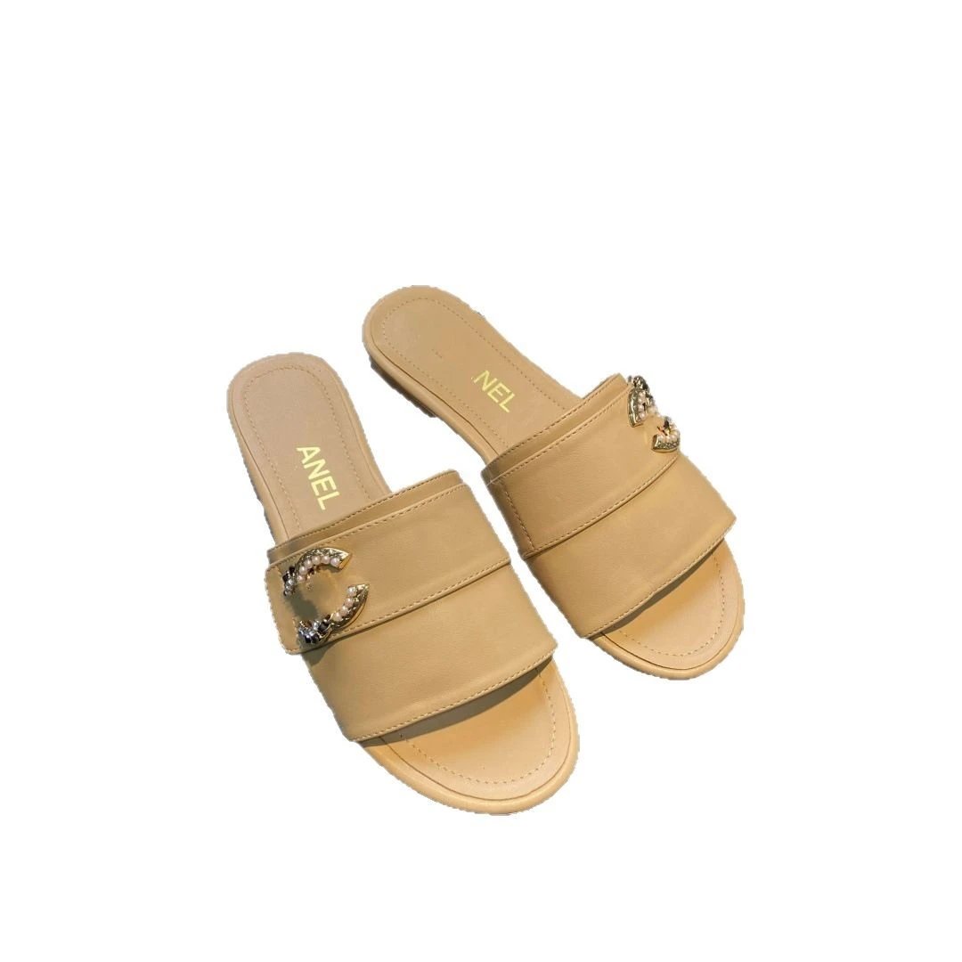 Unbranded Slippers Open-Toe Double-Strap Slides with Rhinestone Buckle image 5