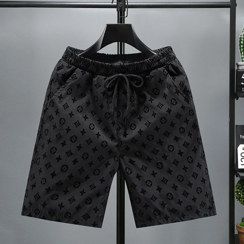Versace Shorts Elastic-waist drawstring all-over logo-print — 6 K 71 Clover