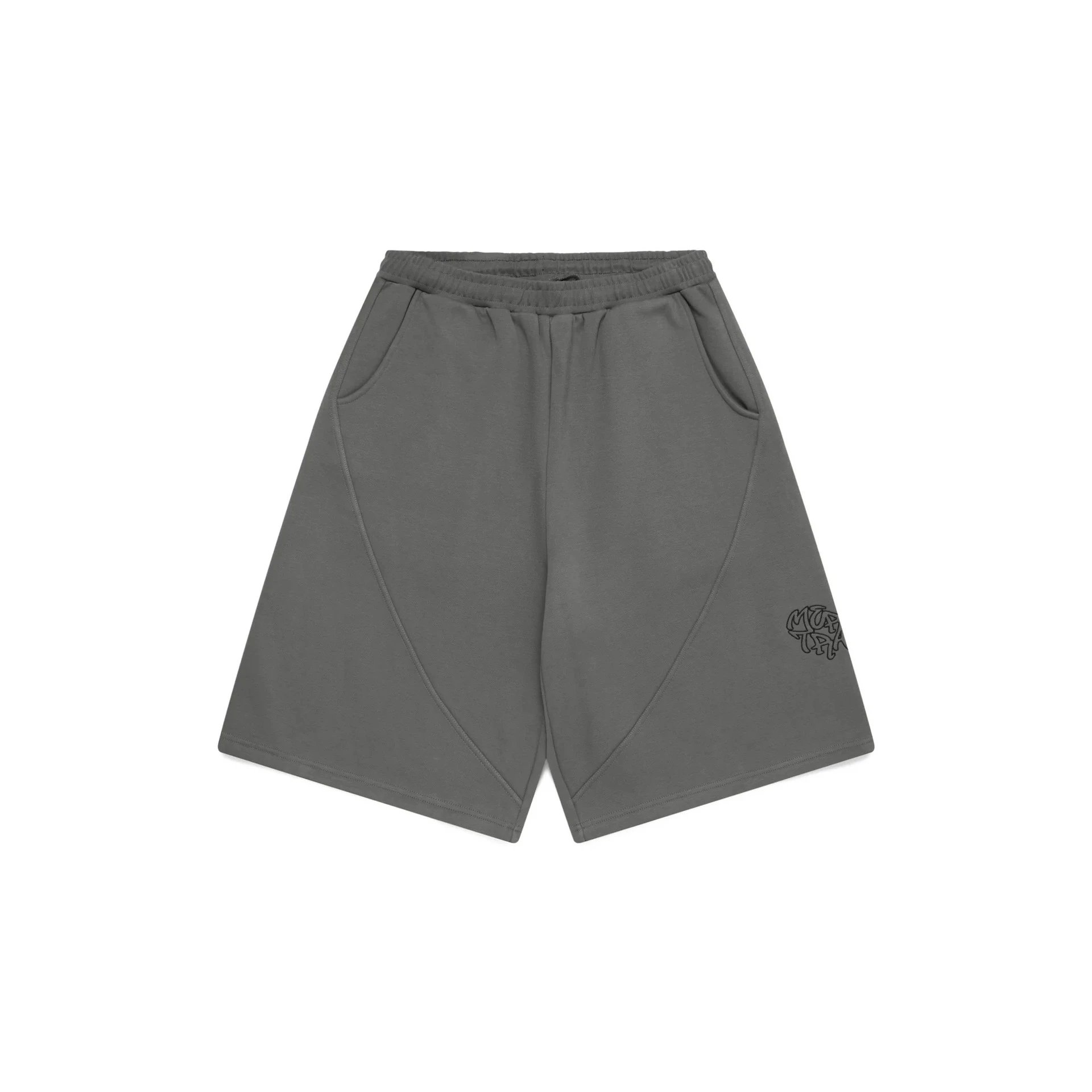 Unbranded Shorts Embroidered Letter Sweat with Contrast Pocket Inserts — ME shorts/dark gray