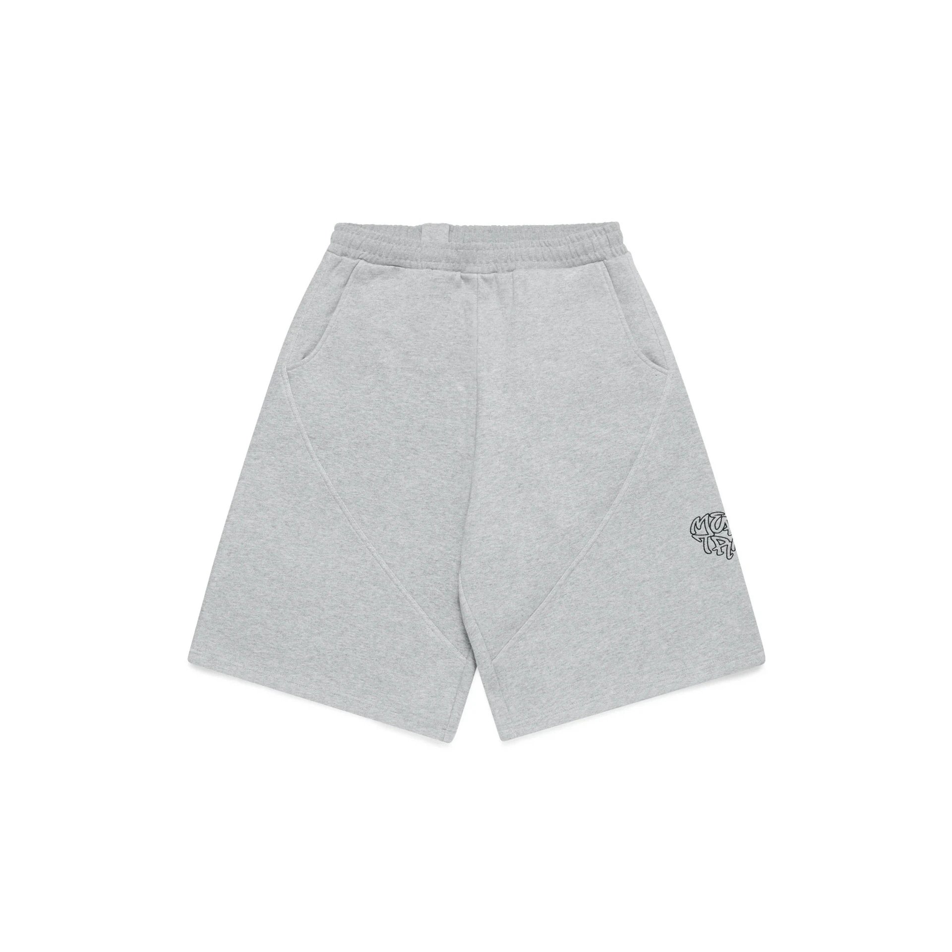 Unbranded Shorts Embroidered Letter Sweat with Contrast Pocket Inserts — gray