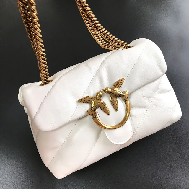Pinko Crossbody Bags Padded quilted bag with double-bird clasp and chain strap product detail image 13