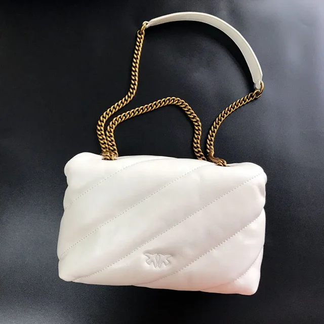 Pinko Crossbody Bags Padded quilted bag with double-bird clasp and chain strap product detail image 15