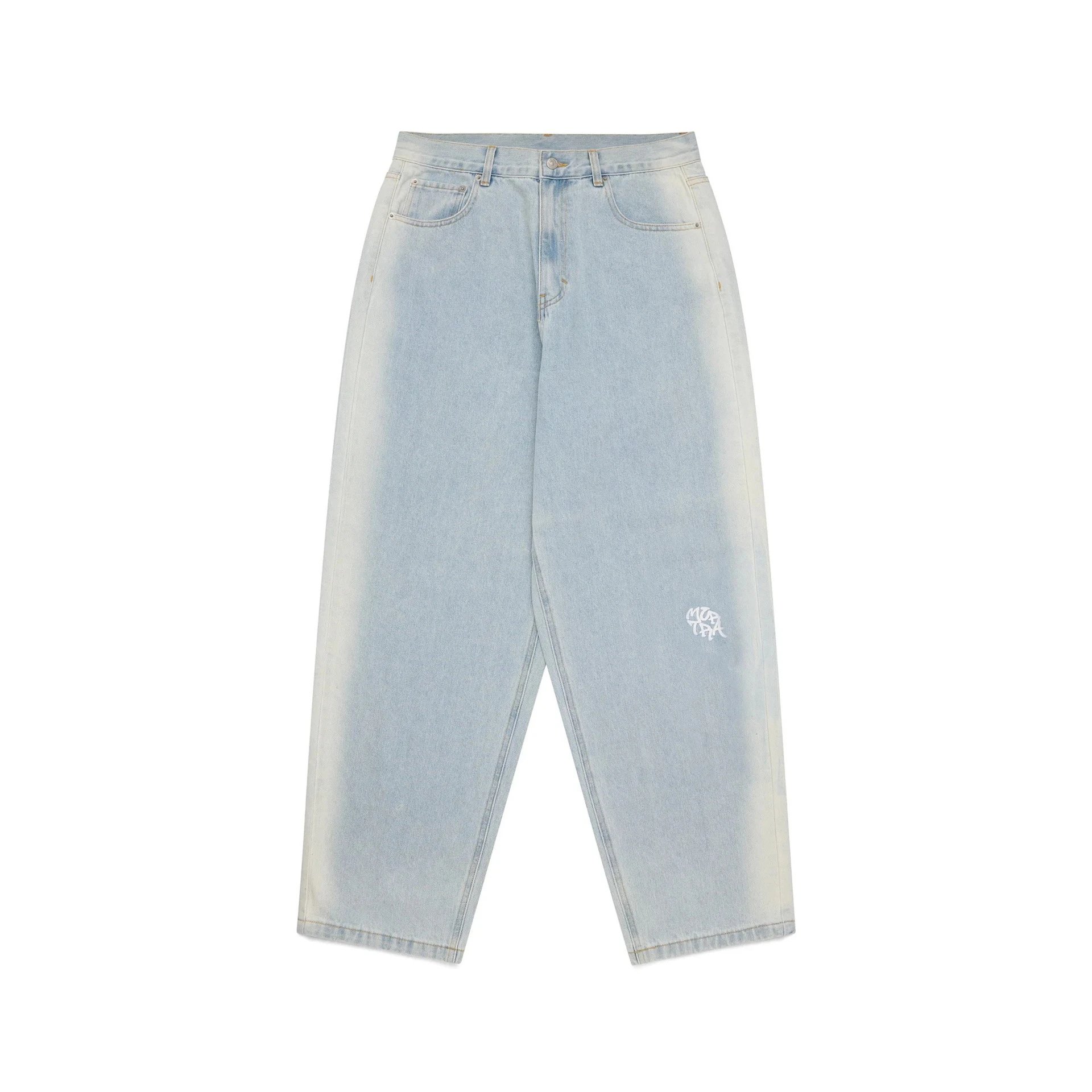 Unbranded Shorts Embroidered Letter Sweat with Contrast Pocket Inserts — Alphabet Print Jeans/Light Blue
