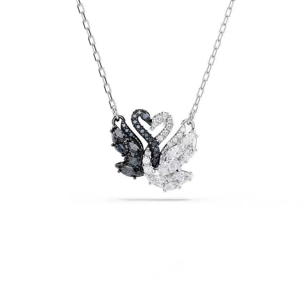 Unbranded Jewelry Swan Crystal — Black and White Swan Necklace