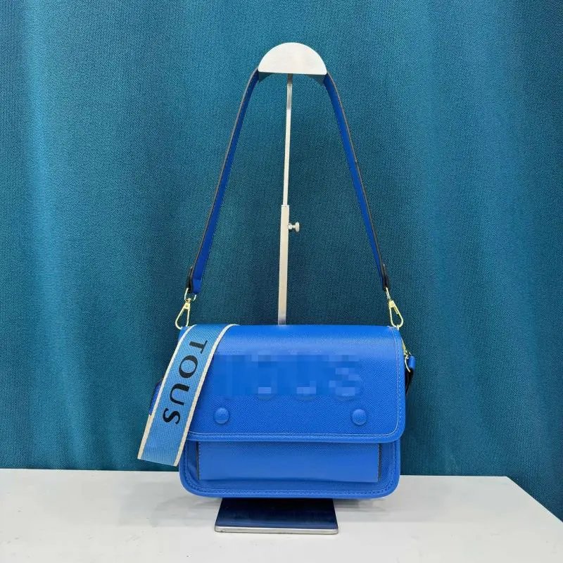TOUS Shoulder Bags Embossed Logo Flap Bag — Blue