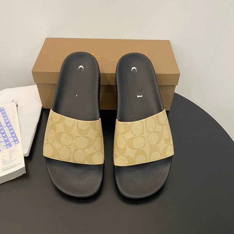 Coach Slippers Monogram Print Slide — Off-white