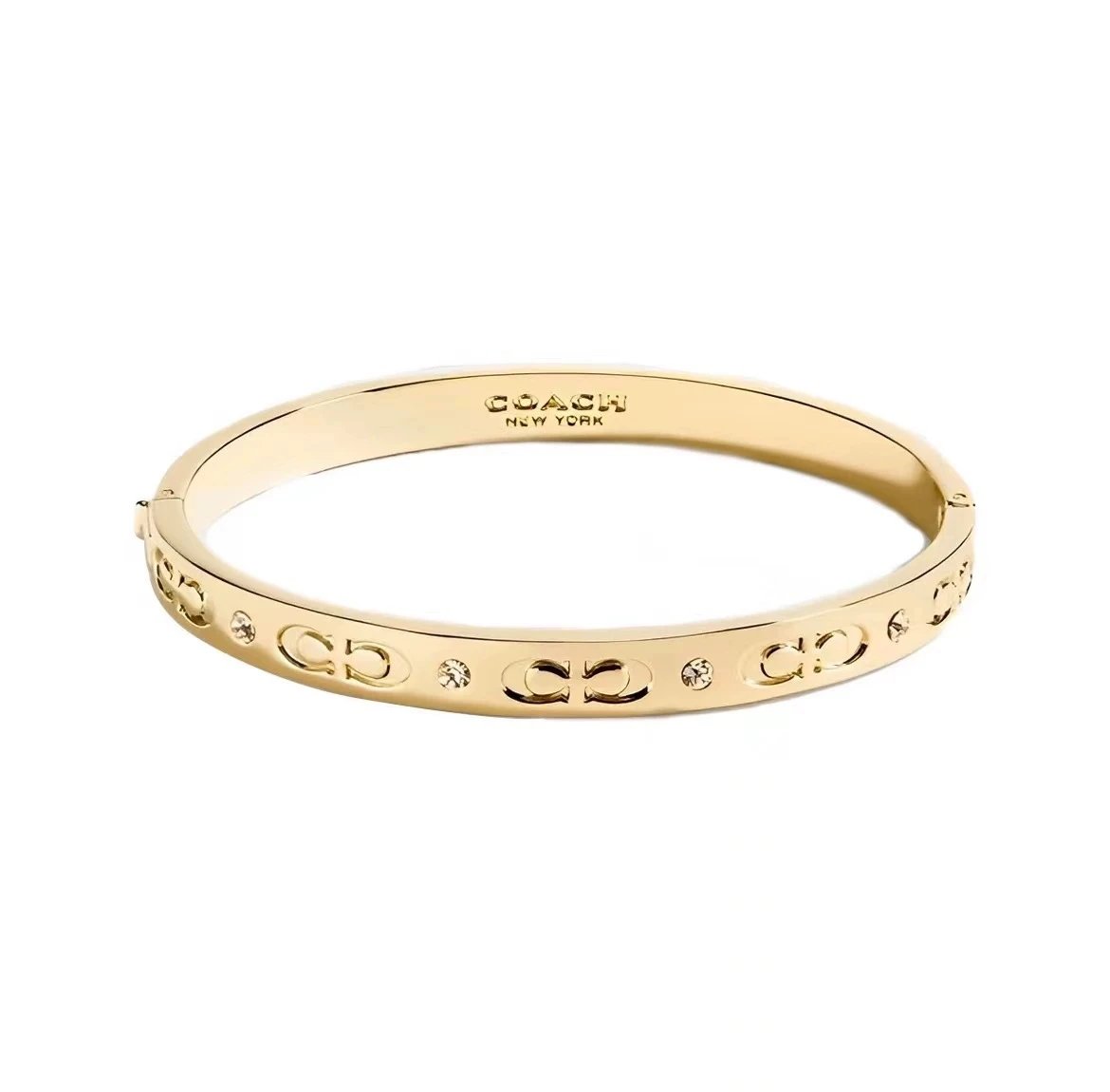 Coach Jewelry Signature C Hinge Bangle Bracelet — gold double c Bracelet