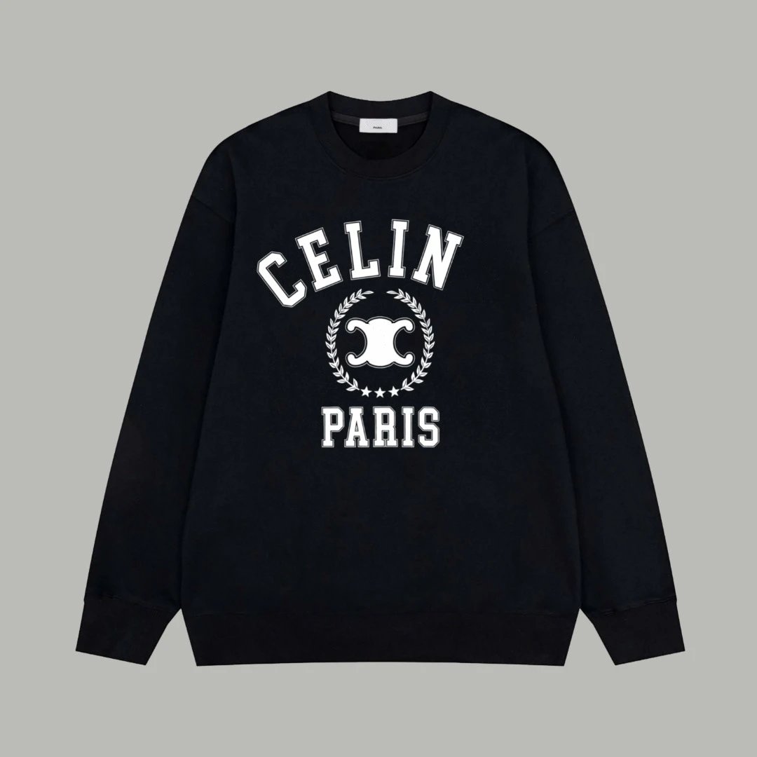 CELINE Hoodies & Sweatshirts Crewneck sweatshirt with varsity logo print image 2