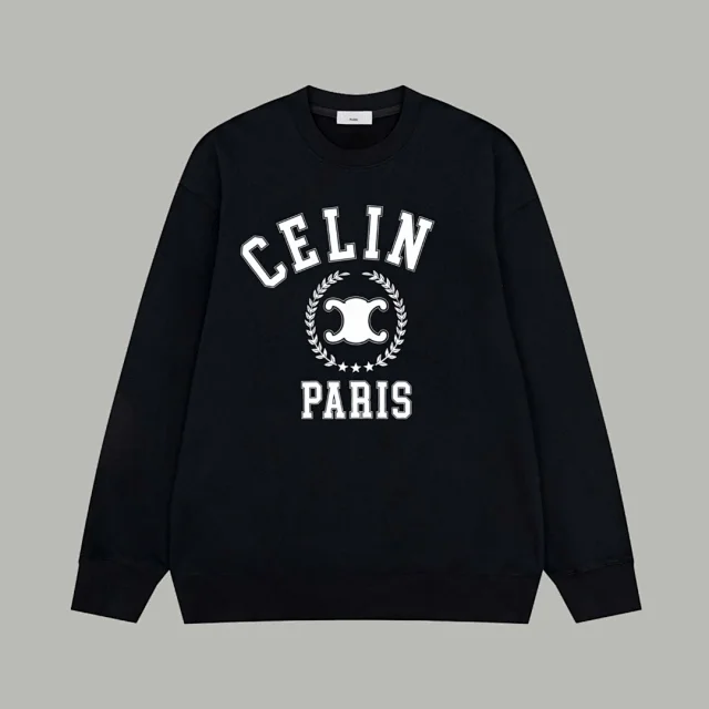 CELINE Hoodies & Sweatshirts Crewneck sweatshirt with varsity logo print product detail image 2