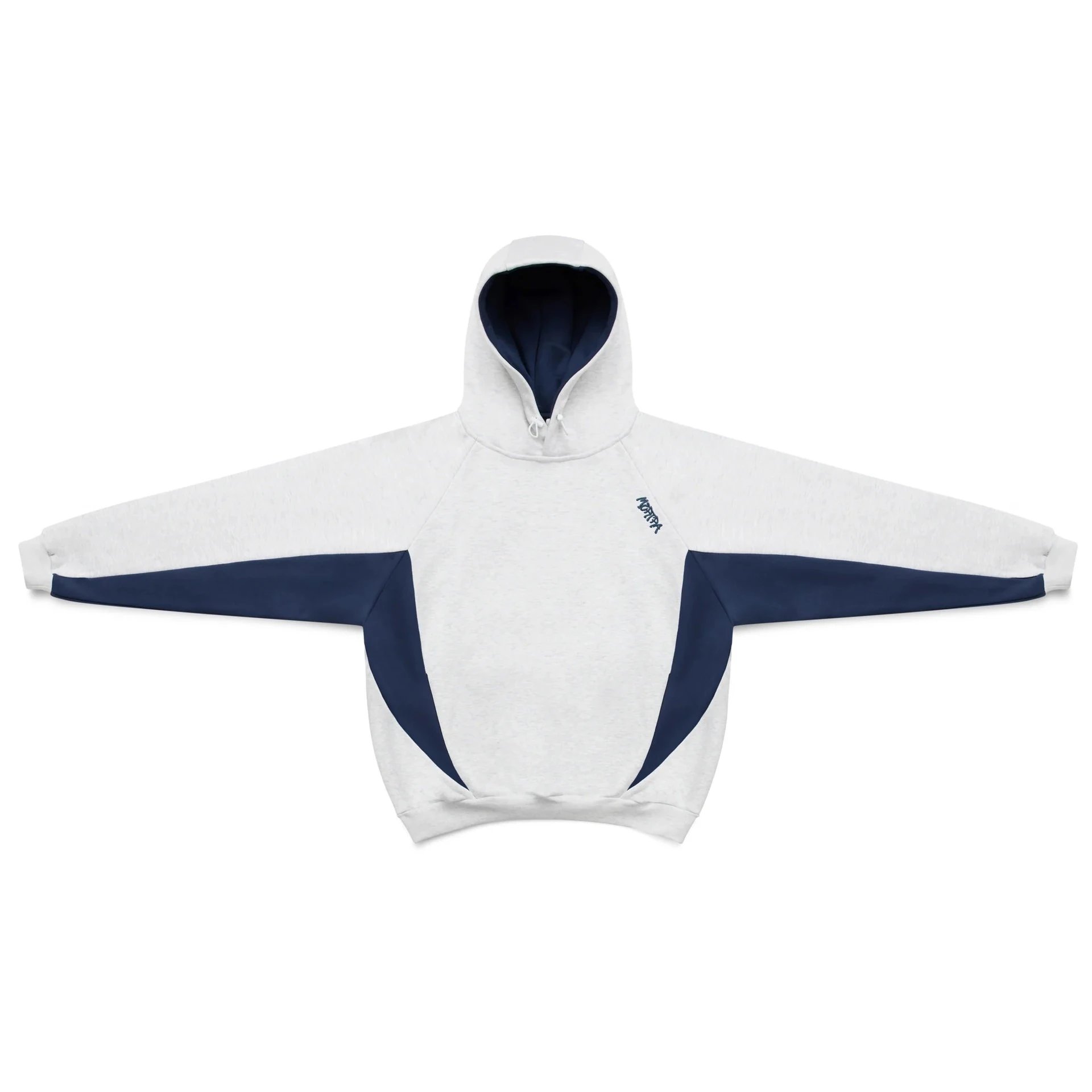 Unbranded Shorts Embroidered Letter Sweat with Contrast Pocket Inserts — White and gray with blue/Sweatshirt