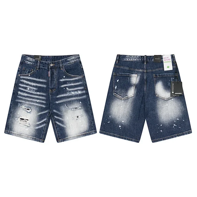 Dsquared2 Shorts Distressed washed denim product detail image 14