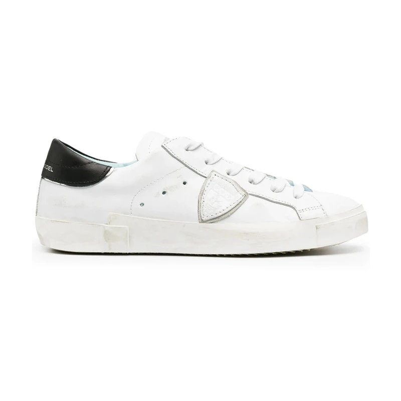 Philippe Model Sneakers Low-Top Shield-Logo — Ivory white