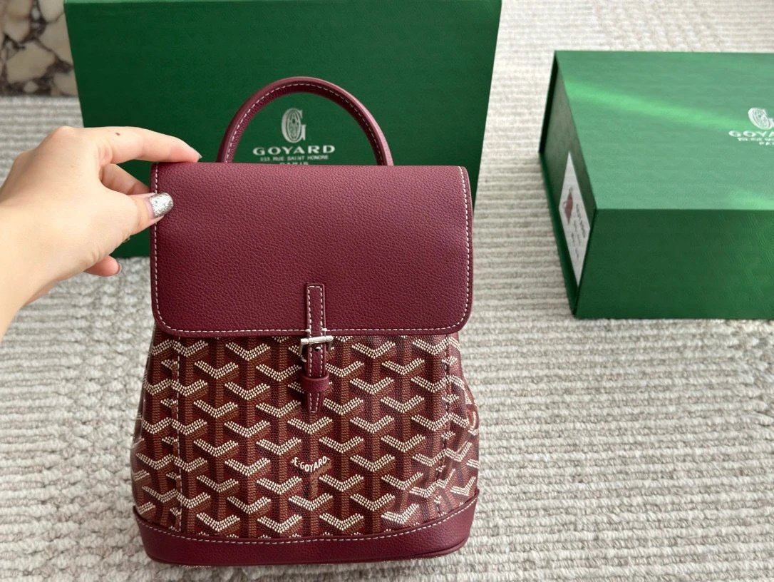 Goyard Backpacks Alpin Mini Backpack — Wine red
