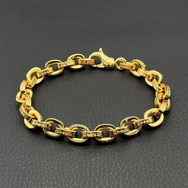 Chrome Hearts Jewelry 925 Silver Chain Bracelet with Cross and Floral Motifs product detail image 4