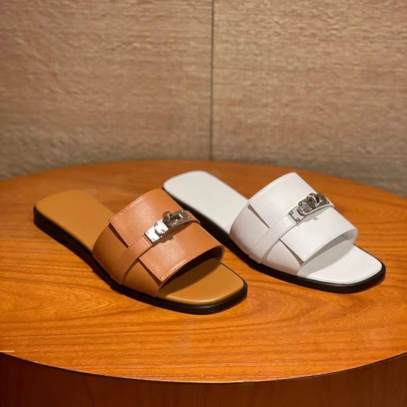 Unbranded Sandals Flat slide with metal buckle detail image 4
