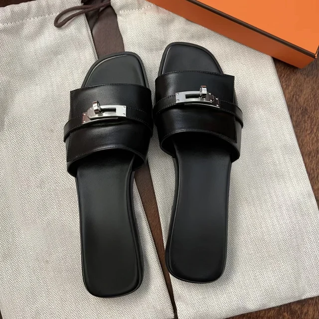 Unbranded Sandals Flat slide with metal buckle detail product detail image 1