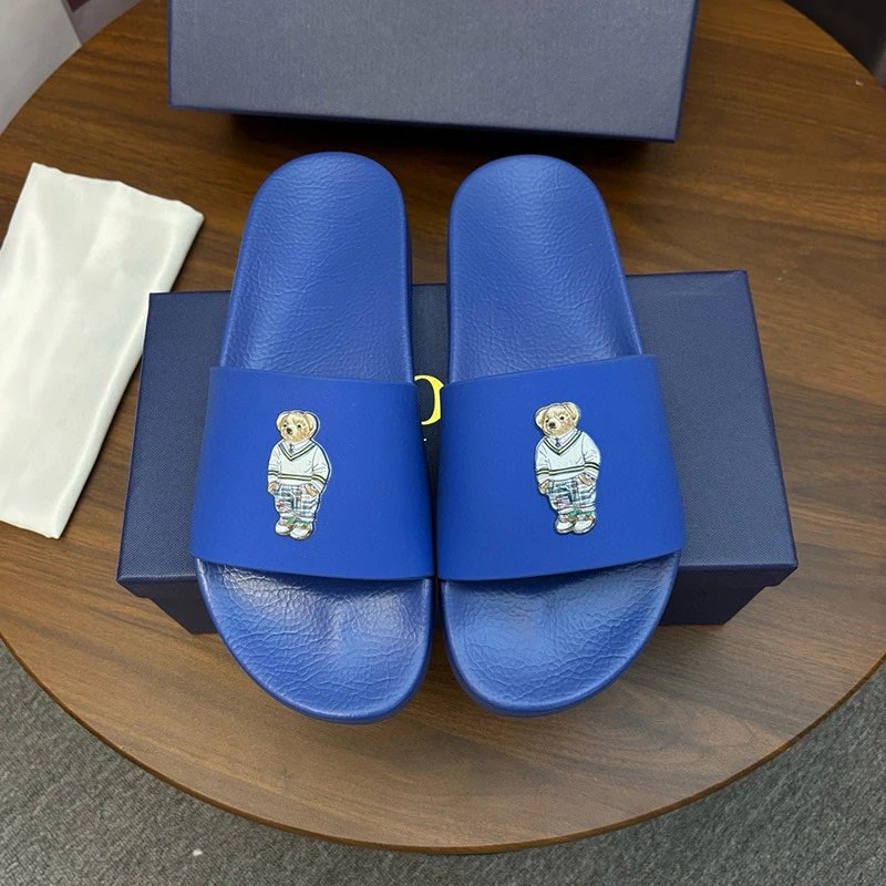 Polo Ralph Lauren Slippers Player Logo Slide — Blue Little Bear
